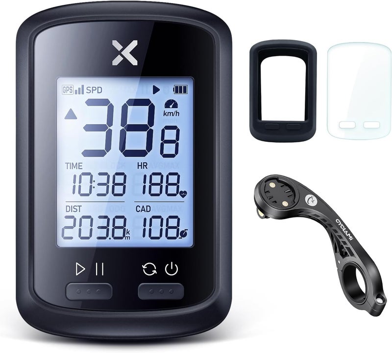 Xoss G+ Wireless Bike Computer, GPS Cycling Speedometer and Odometer with Bluetooth and ANT+, Bicycle Accessories with LCD Display, Waterproof MTB Tracker Fits All Bikes - Image 1